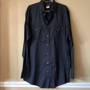 Black Long sleeve, snap button western shirt
